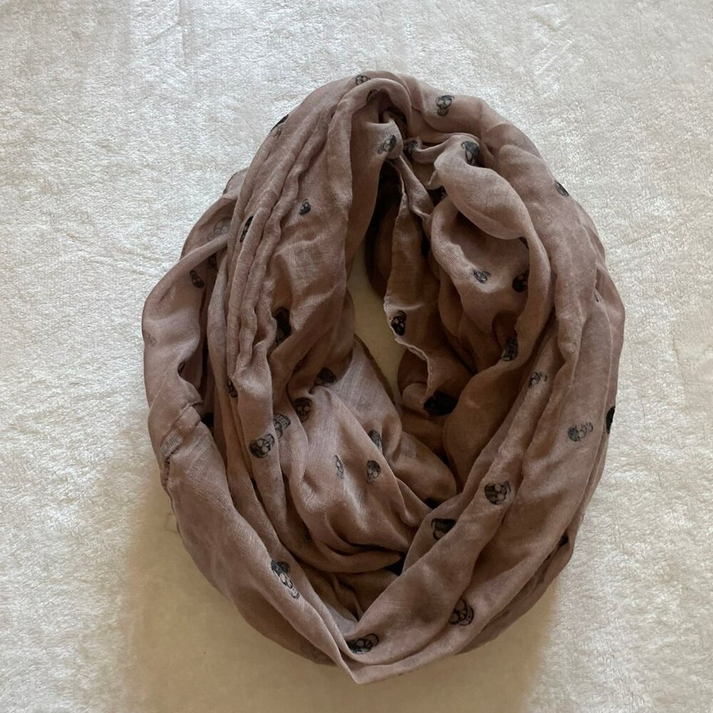 Charlotte Russe Black and Brown Skull Infinity Scarf